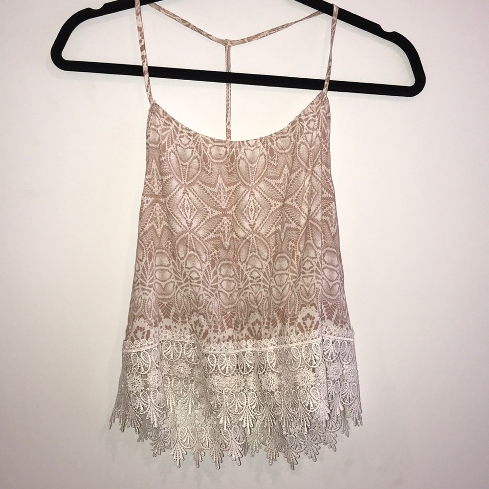 LF backless crop top with lace detail